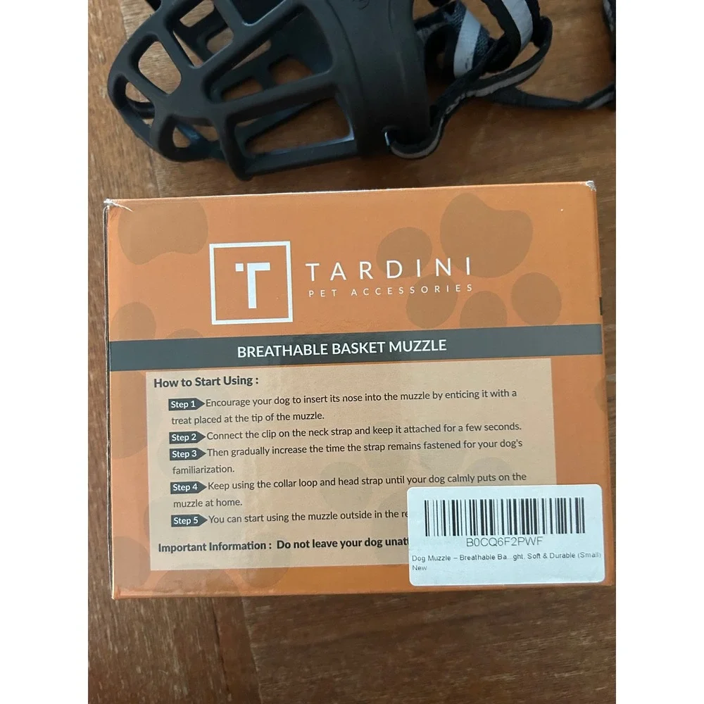 Tardini Pet Accessories Breathable Basket‎ Dog Muzzle Black Size 3 Reflective
